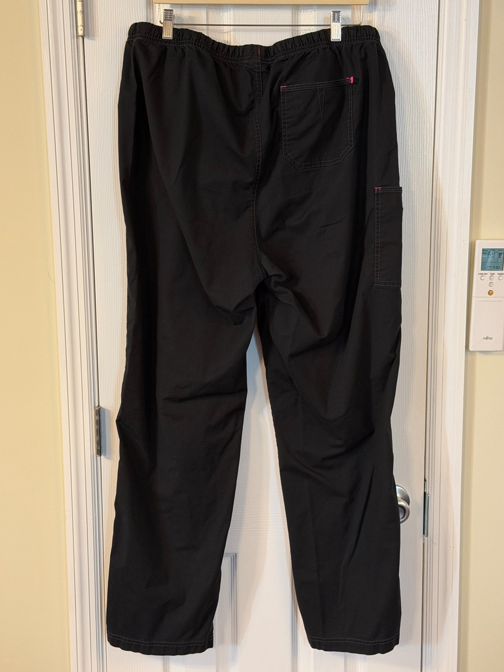 2 Pair WonderWink WonderFLEX Scrub Pants 2XL Tall Black Cargo 5108 - Picture 11 of 14